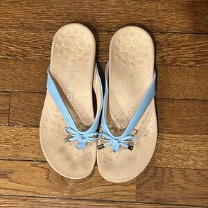 Women’s Vionic Bella Women's Flip Flop Sandals Blue Bow Detail Size US 7.5